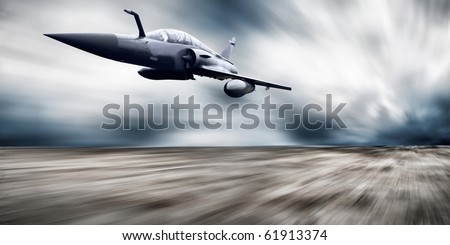 Military airplane speed Royalty-Free Stock Photo #61913374