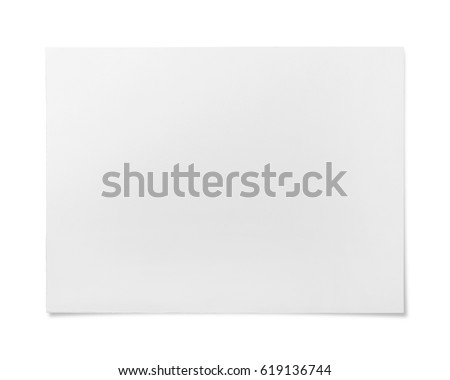 Isolated shot of blank paper on white background and shadow with clipping path Royalty-Free Stock Photo #619136744
