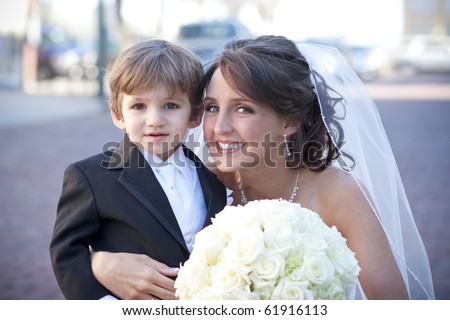 Bride and Ring Bearer Royalty-Free Stock Photo #61916113