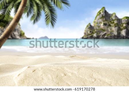 Summer background of beach and closeup of sand with free space for your decoration 
