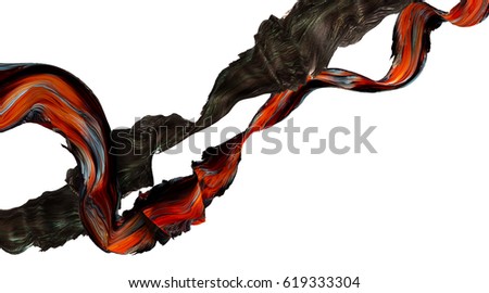 Two Half-Moon fighting fish in black and black-red color with curved pattern