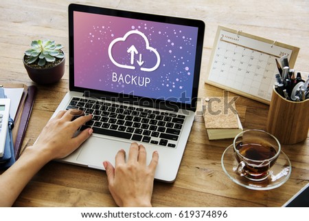 Backup is making extra copies of data. Royalty-Free Stock Photo #619374896