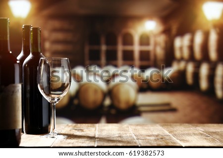 Wine and free space for your decoration 