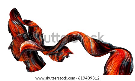 Half-Moon fighting fish in red-orange-green with curved pattern