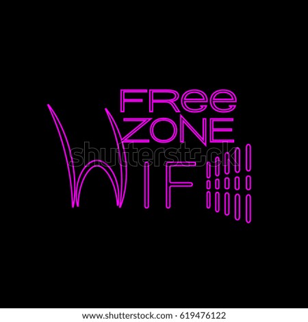 Wifi, wi-fi icons, background . Purple thin line on black background - vector illustration