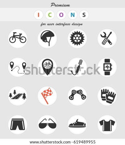 bicycle web icons for user interface design