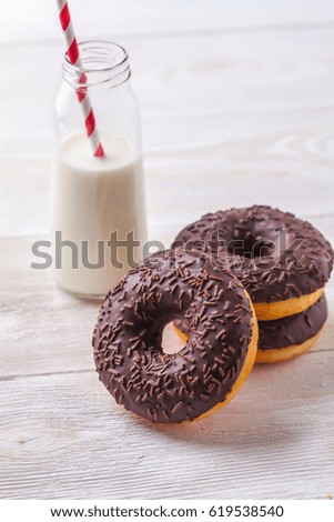 Vanilla and chocolate donuts