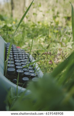 typewriter among the grass 