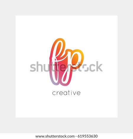 FP logo, vector. Useful as branding, app icon, alphabet combination, clip-art.