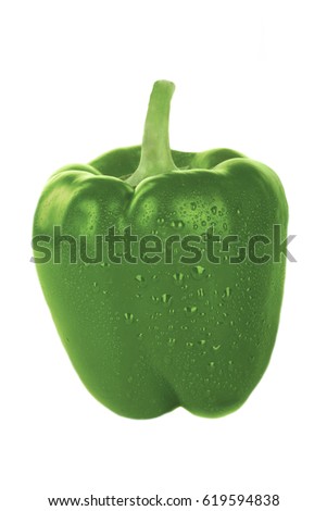 green sweet pepper isolated