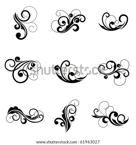 Floral patterns for design isolated on white. Jpeg version also available in gallery