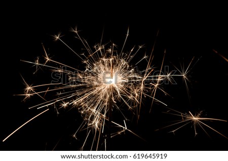 sparkler isolated on black background