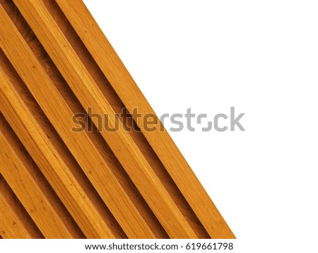 Luxury modern wooden wall pattern design isolated on white background with free space for text Wall textured and background.