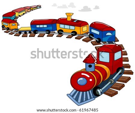 Background Design Featuring a Toy Train - Vector