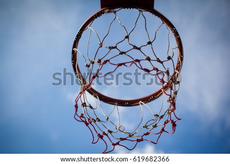 Basketball hoop and sky