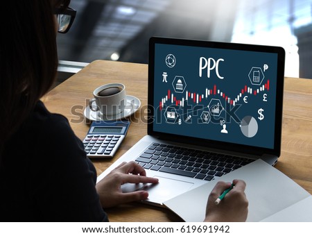 PPC - Pay Per Click concept Businessman working concept Royalty-Free Stock Photo #619691942