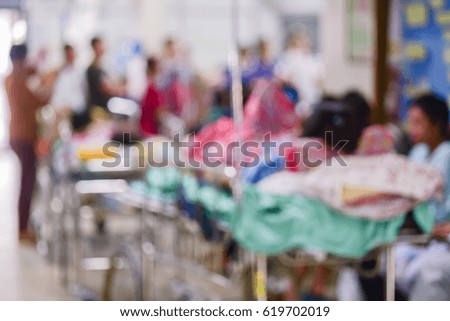 Blurred of patients waiting for treatment in hospital