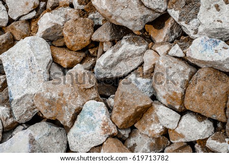 Gravel texture - brown stones - large fraction gravel.