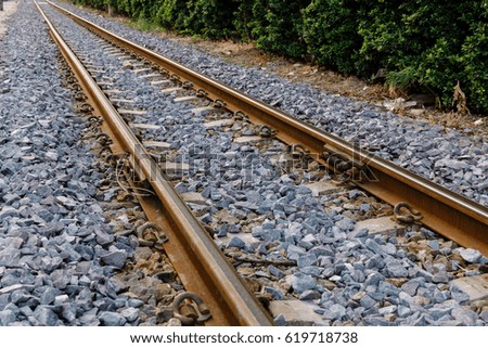 The Railway track is a road for trains.