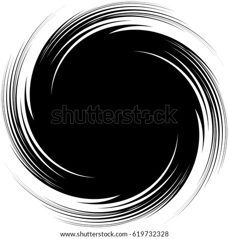 Abstract illustration with spiral, swirl element in clipping mask. Irregular concentric lines forming a vortex. Vector illustration