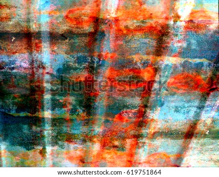 Old rusty zinc sheets mixed for textured background in colorful abstract 

