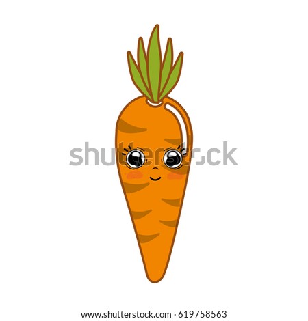 kawaii cute happy carrot vegetable