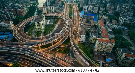 Guangzhou road background, overpass, inner ring road
