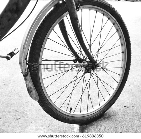 black and white tone of bicycle wheel