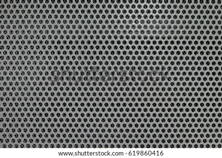 Round honeycomb pattern of gray color metal grille
