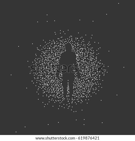 Silhouette of a human.Vector illustration. Royalty-Free Stock Photo #619876421