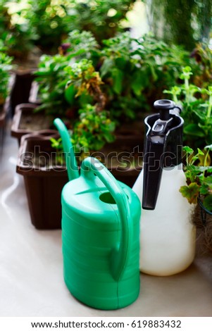 Picture of green watering can