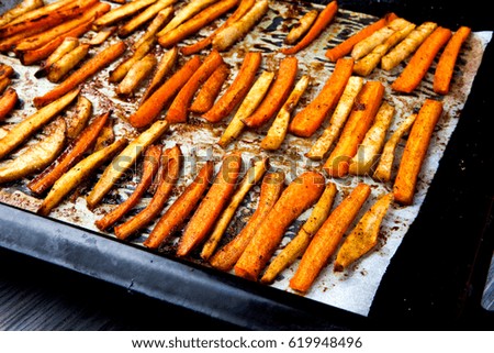 group of fresh vegetables baked in the oven