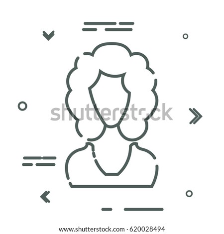 Female silhouette isolated on white background. Linear style. Vector illustration.