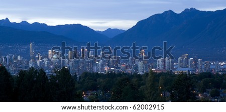 Vancouver Canada Skyline at Dusk