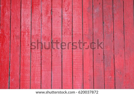Red painted wood planks