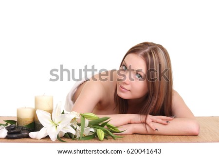Beautiful Woman Getting Spa Massage in Spa Salon