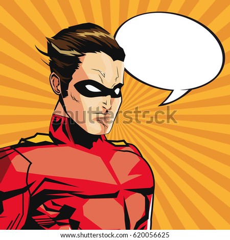 Superhero man cartoon design