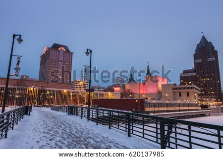 Milwaukee in Winter. Milwaukee, Wisconsin, USA.