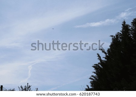 Clouds with Airplane in the Sky, April 10, 2017