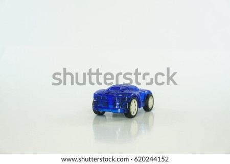 Unlabeled blue car toy for child to play