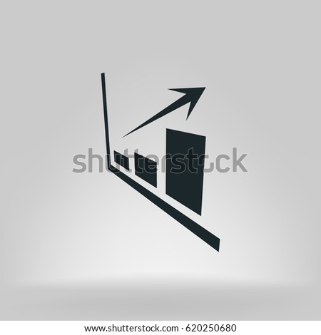 Flat paper cut style icon of a diagram. Vector illustration
