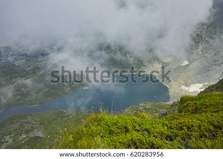 Amazing panorama of The Twin lake, The Seven Rila Lakes, Bulgaria