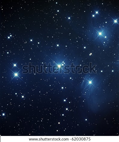 Messier 45, The Pleiades Star Cluster Royalty-Free Stock Photo #62030875