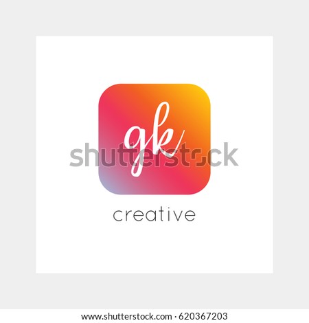 GK logo, vector. Useful as branding, app icon, alphabet combination, clip-art.