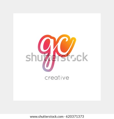 GC logo, vector. Useful as branding, app icon, alphabet combination, clip-art.