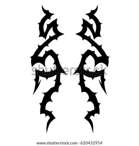 Tattoo sketch tribal vector designs. Simple logo. Designer isolated element for ideas decorating the body of women, men and girls arm, leg and other body parts. Abstract illustration.