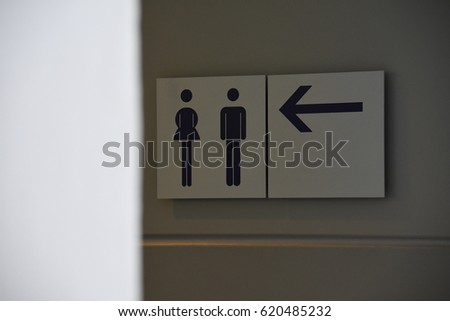 Symbol sign for the restroom