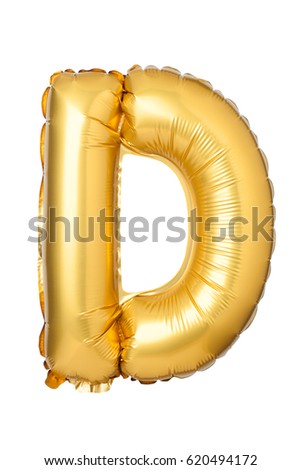 Letter D from English alphabet of balloons