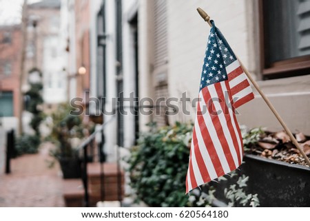 American Flag on Philadelphia City Streets