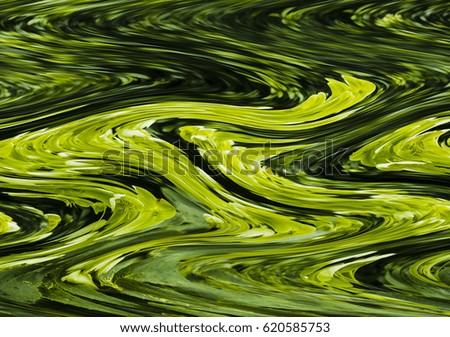 abstract free form of green leaves and green flowers, abstract waving design